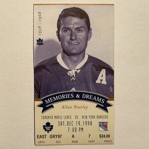 Wayne Gretzky Last NHL Game in Toronto 1998 Ticket Stub - Leafs vs Rangers @ MLG